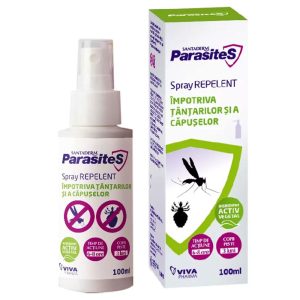 Spray repelent impotriva tantarilor si a capuselor Parasites Santaderm, 100ml, Viva Pharma